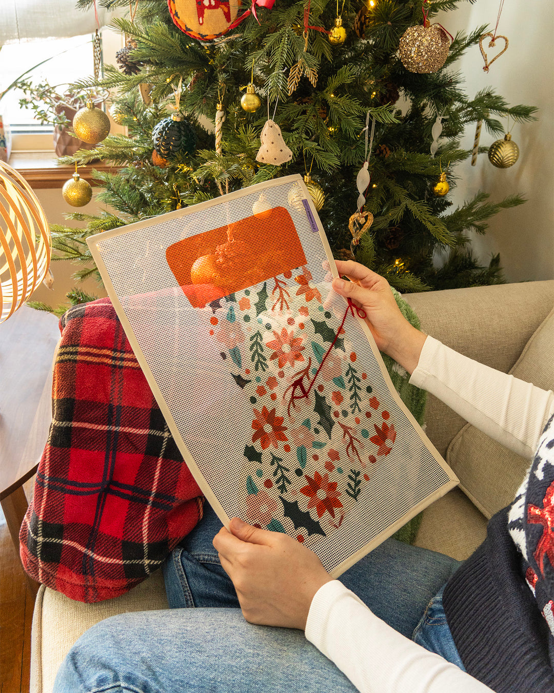 Aurora in Bloom Stocking Needlepoint Kit