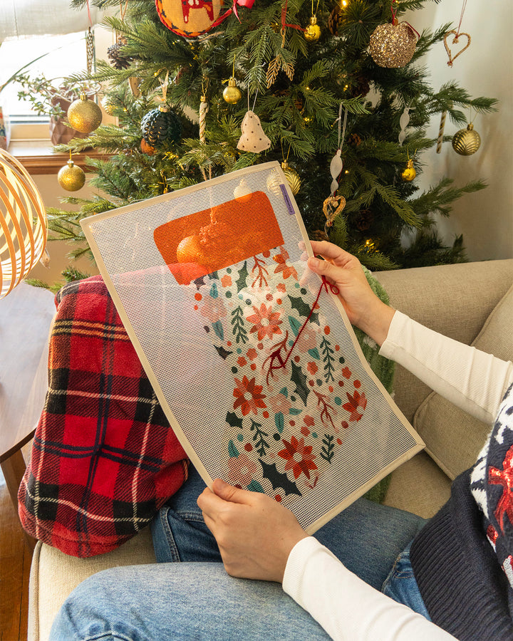 Aurora in Bloom Stocking Needlepoint Kit