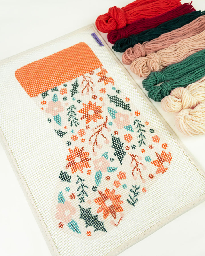 Aurora in Bloom Stocking Needlepoint Kit (Pre-Order)