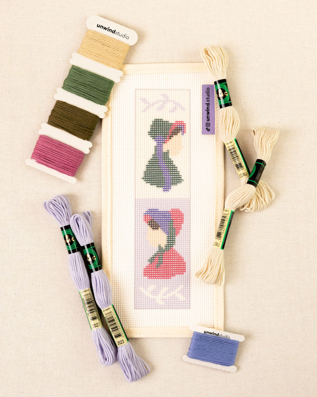 sense and sensibility bookmark canvas with matching threads