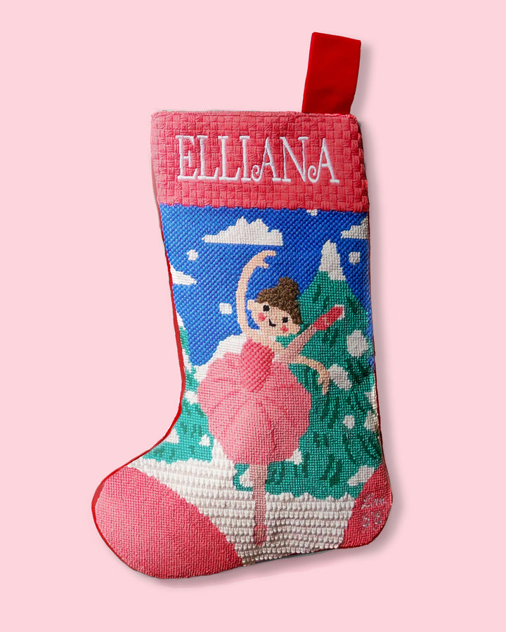 Ballerina in the Snow Stocking Needlepoint Kit