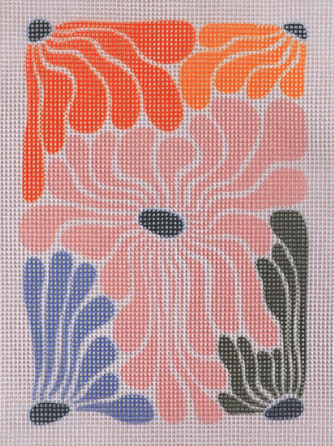 Basaloreak floral modern design needlepoint canvas