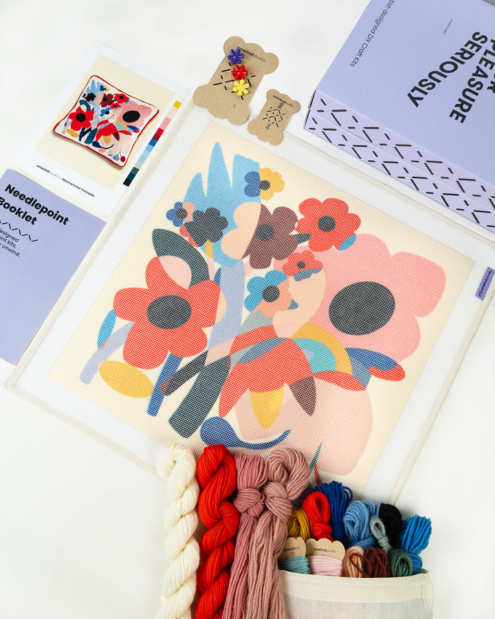 Bloom in Color Needlepoint Cushion Kit