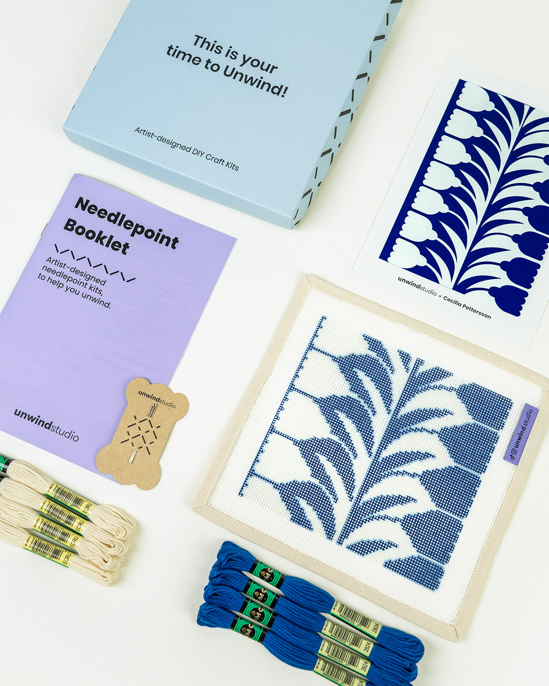 Blue Mirror Sunglasses Case Needlepoint Kit