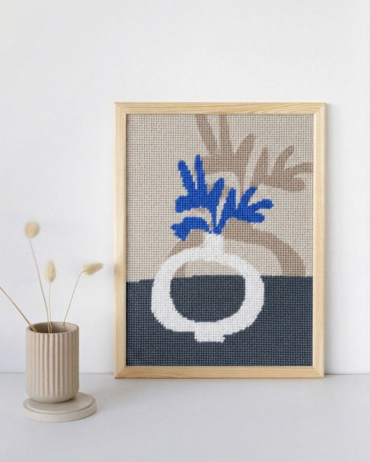 Blue Flower Needlepoint Kit