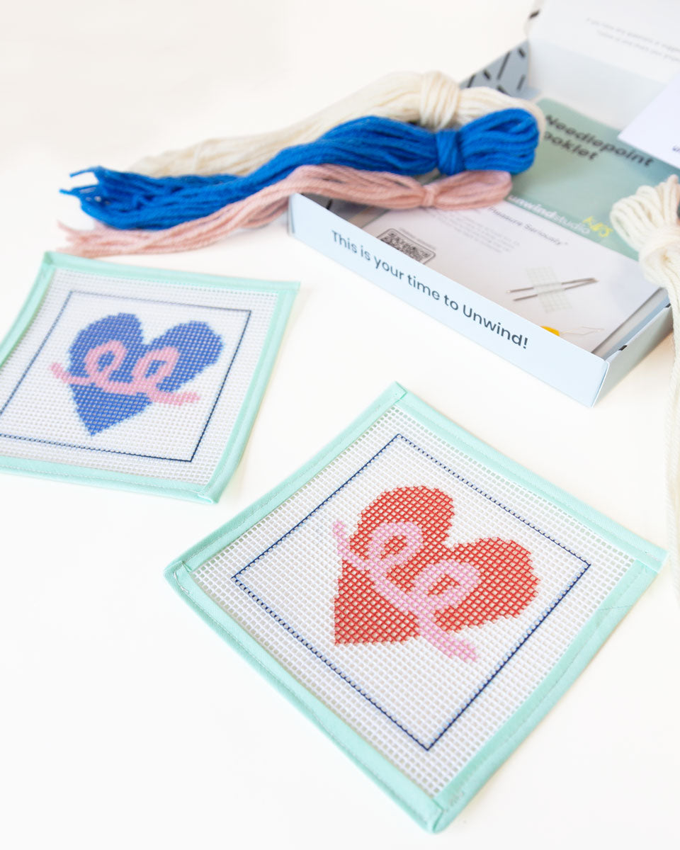 Needlepoint kits for kids of all ages. Or for someone who had a hard time  seeing how to stitch. Give us a call at 859-253-1302 if you see something  you