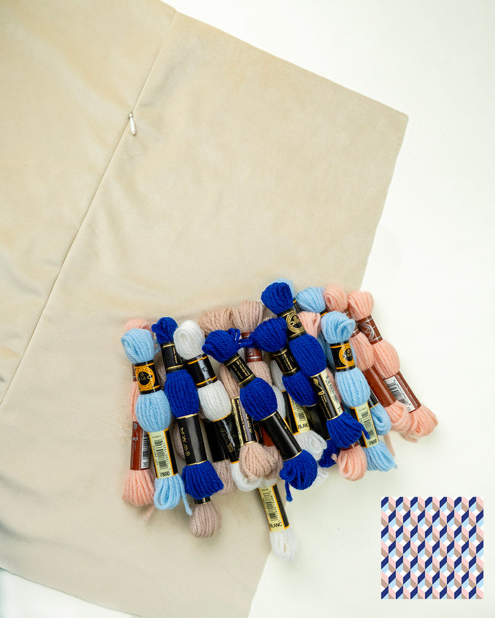 Tumbling Blocks V4: Needlepoint Cushion Kit (Counted Canvas)