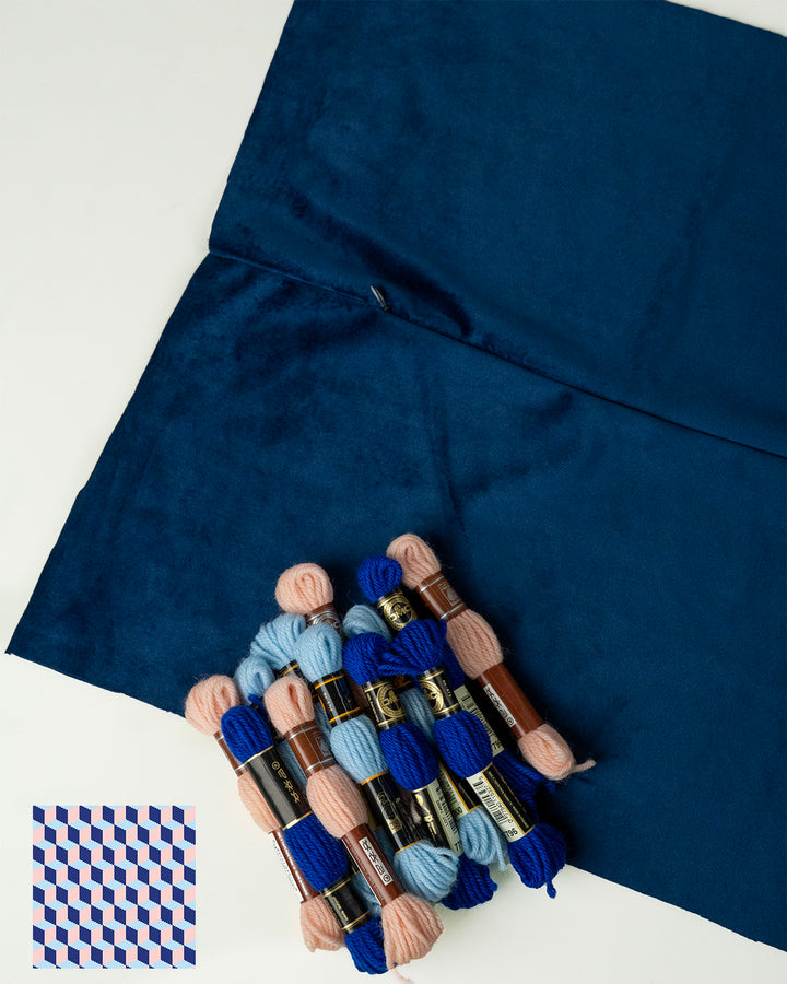 Tumbling Blocks V2: Needlepoint Cushion Kit (Counted Canvas)