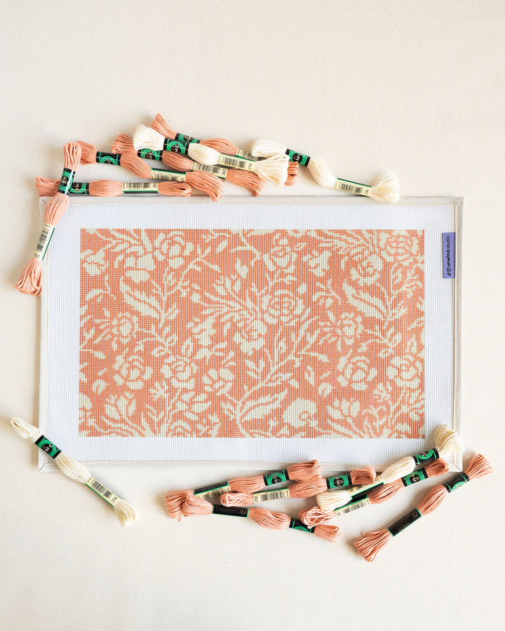 Laced Rose Needlepoint Cushion Kit