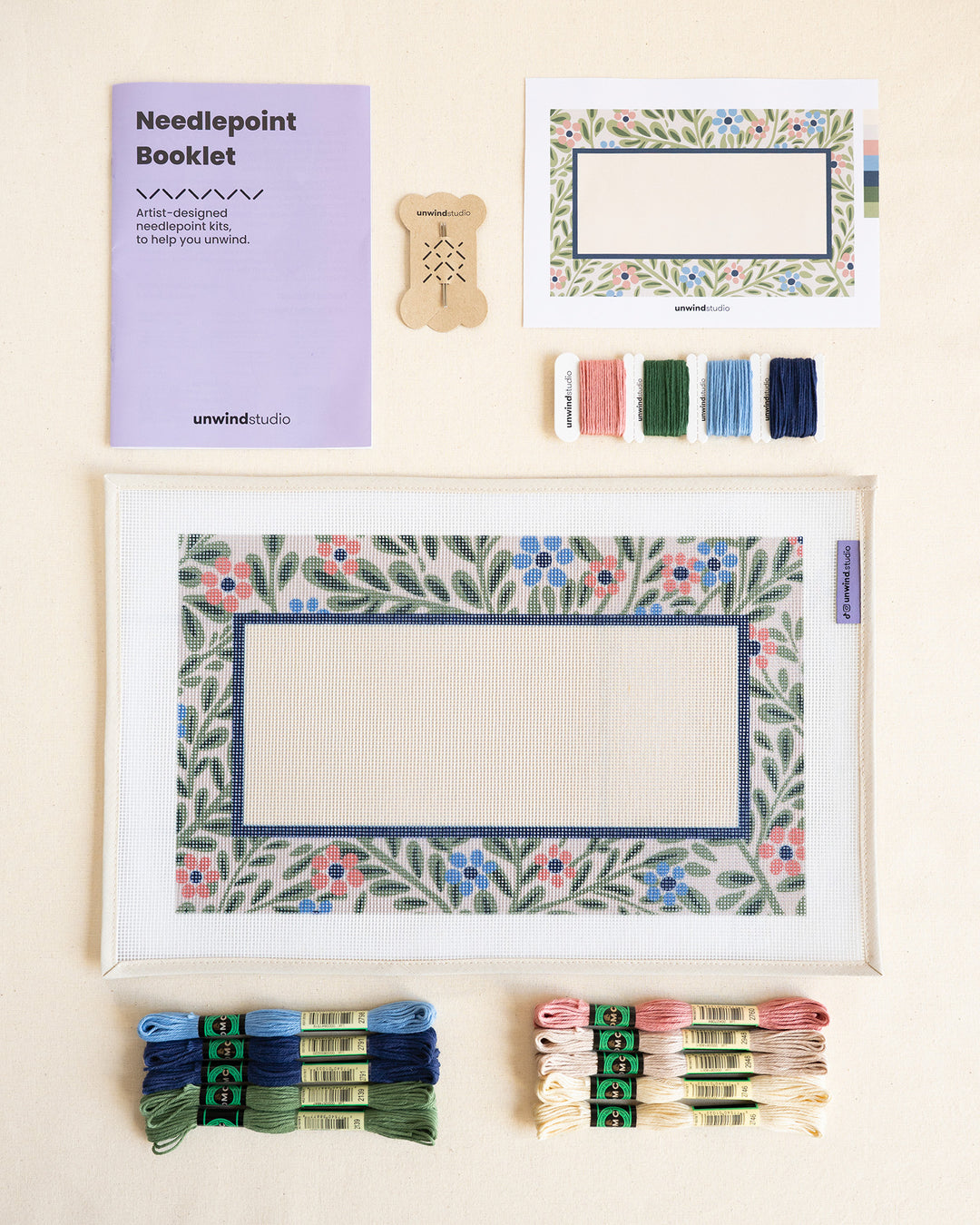 Promenade Garden Personalized Needlepoint Cushion Kit