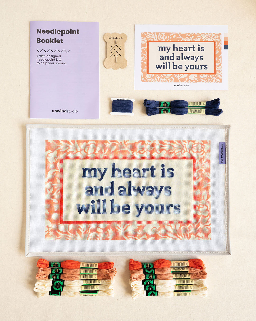 My Heart is Yours Needlepoint Cushion Kit