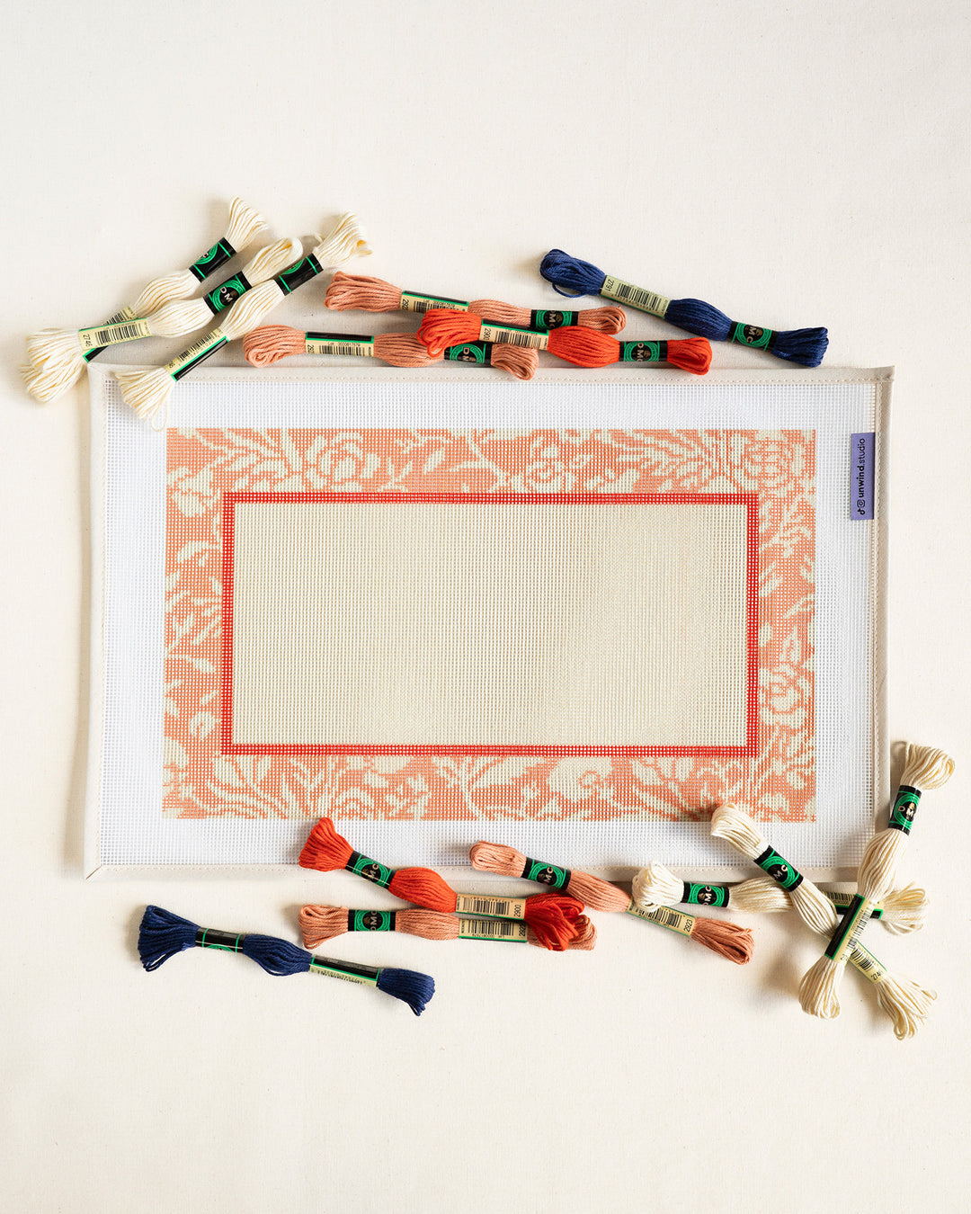 Laced Rose Personalized Needlepoint Cushion Kit