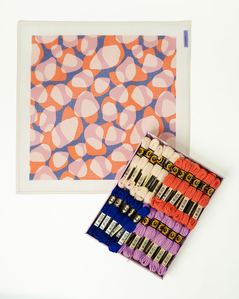 Carambola (Red & Blue) Needlepoint Cushion Kit