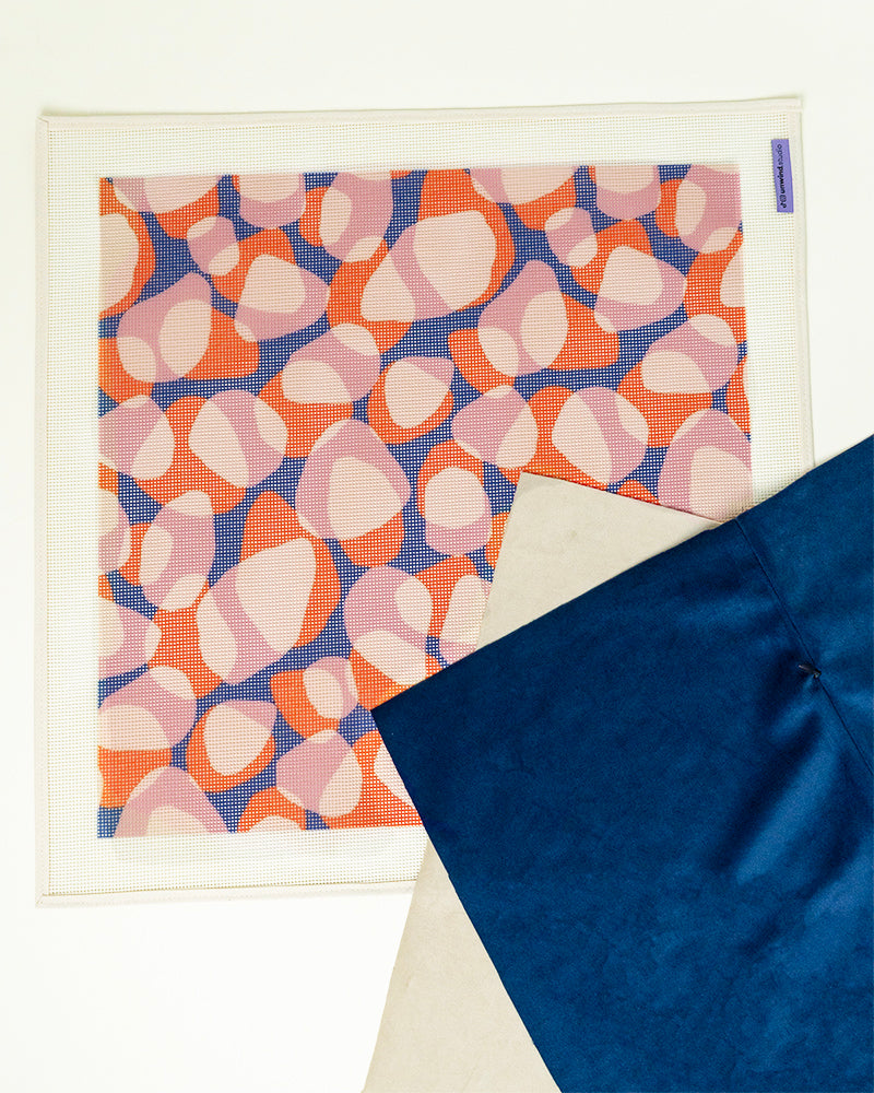 Carambola (Red & Blue) Needlepoint Cushion Kit