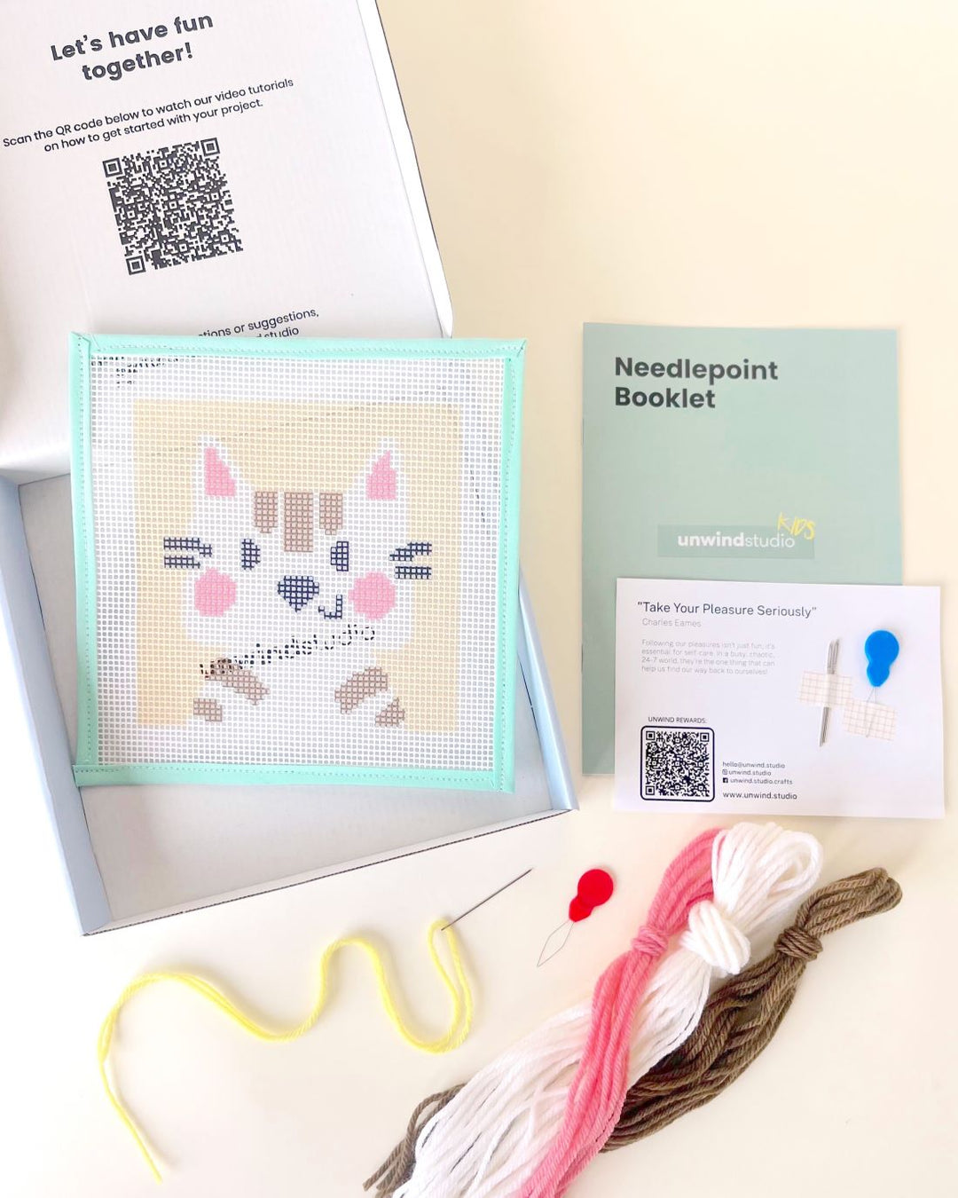 Cat Needlepoint Kit for Kids