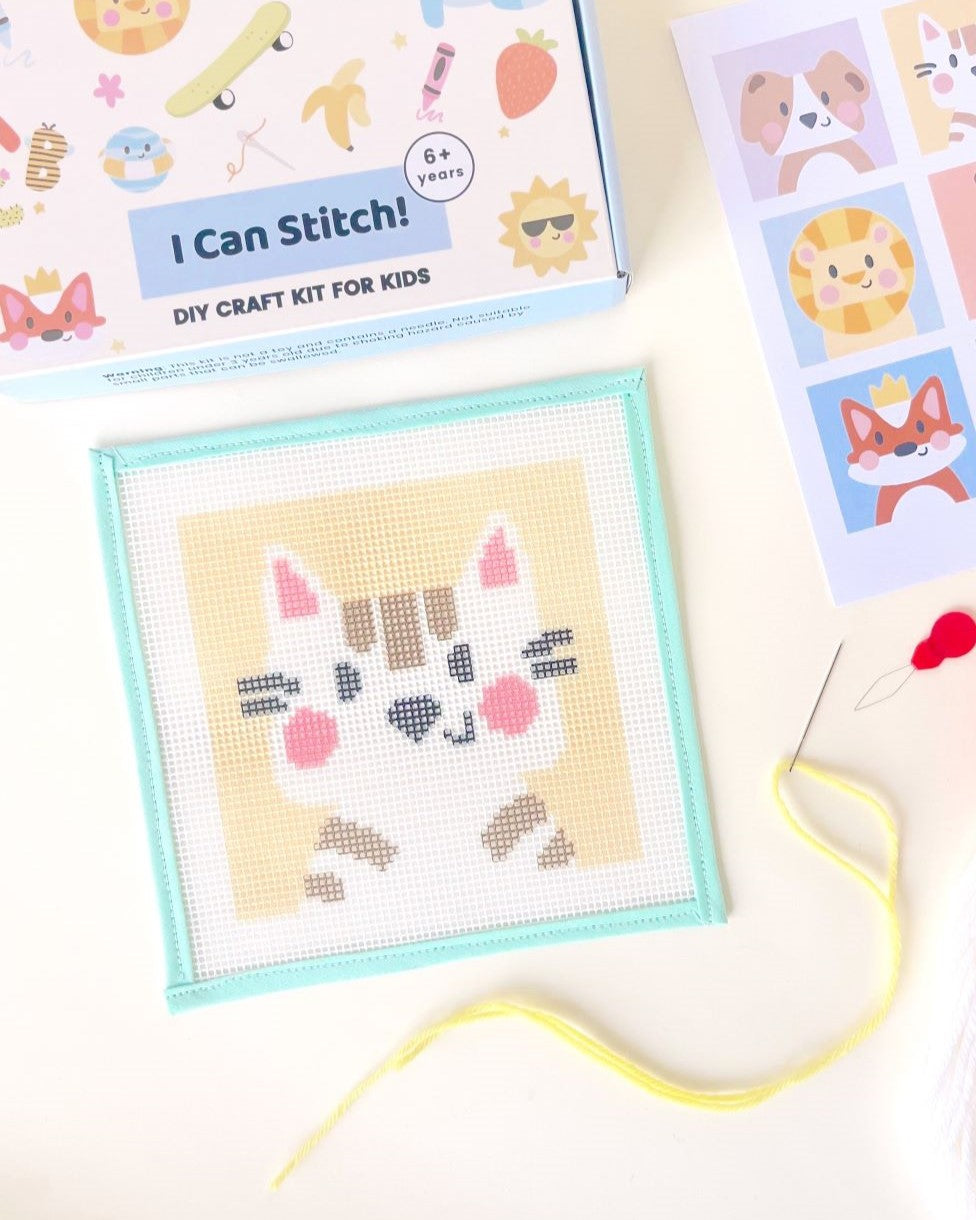 Cat Needlepoint Kit for Kids