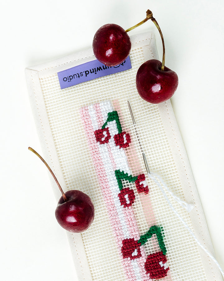Kirschen Schlüsselanhänger Stickset