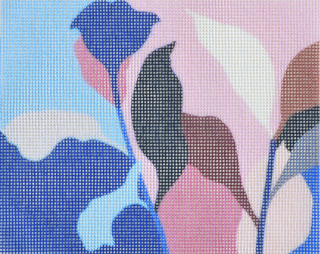 Clutch Pink Foliage Needlepoint Kit by Unwind Studio