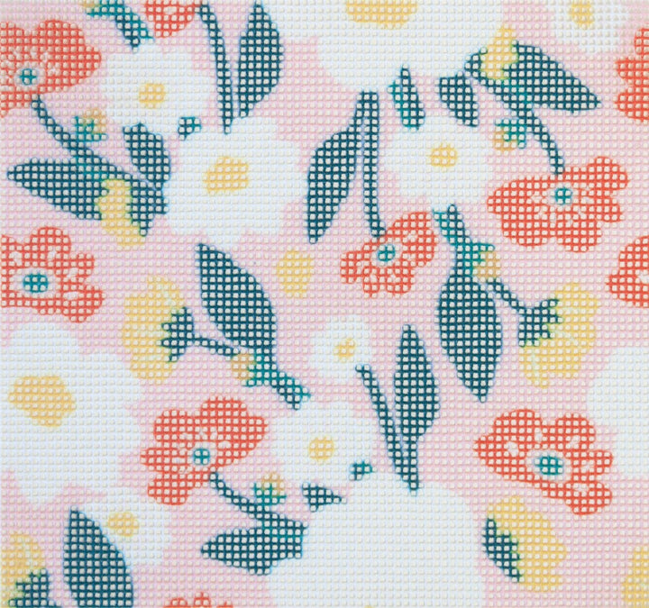 Contemporary Floral Pattern Needlepoint Sunglasses Case Kit by Unwind Studio