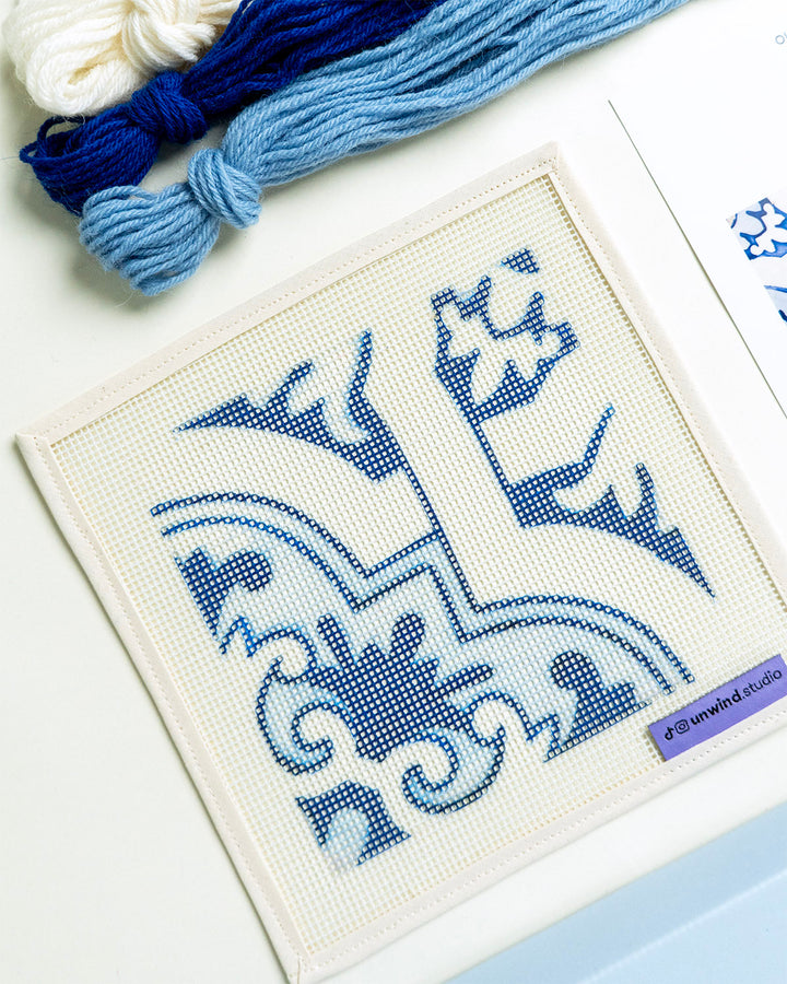 Portuguese Tiles Needlepoint Kit: Cunha by Unwind Studio