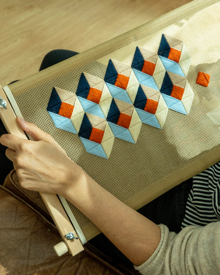 Tumbling Blocks V4: Needlepoint Cushion Kit (Counted Canvas)