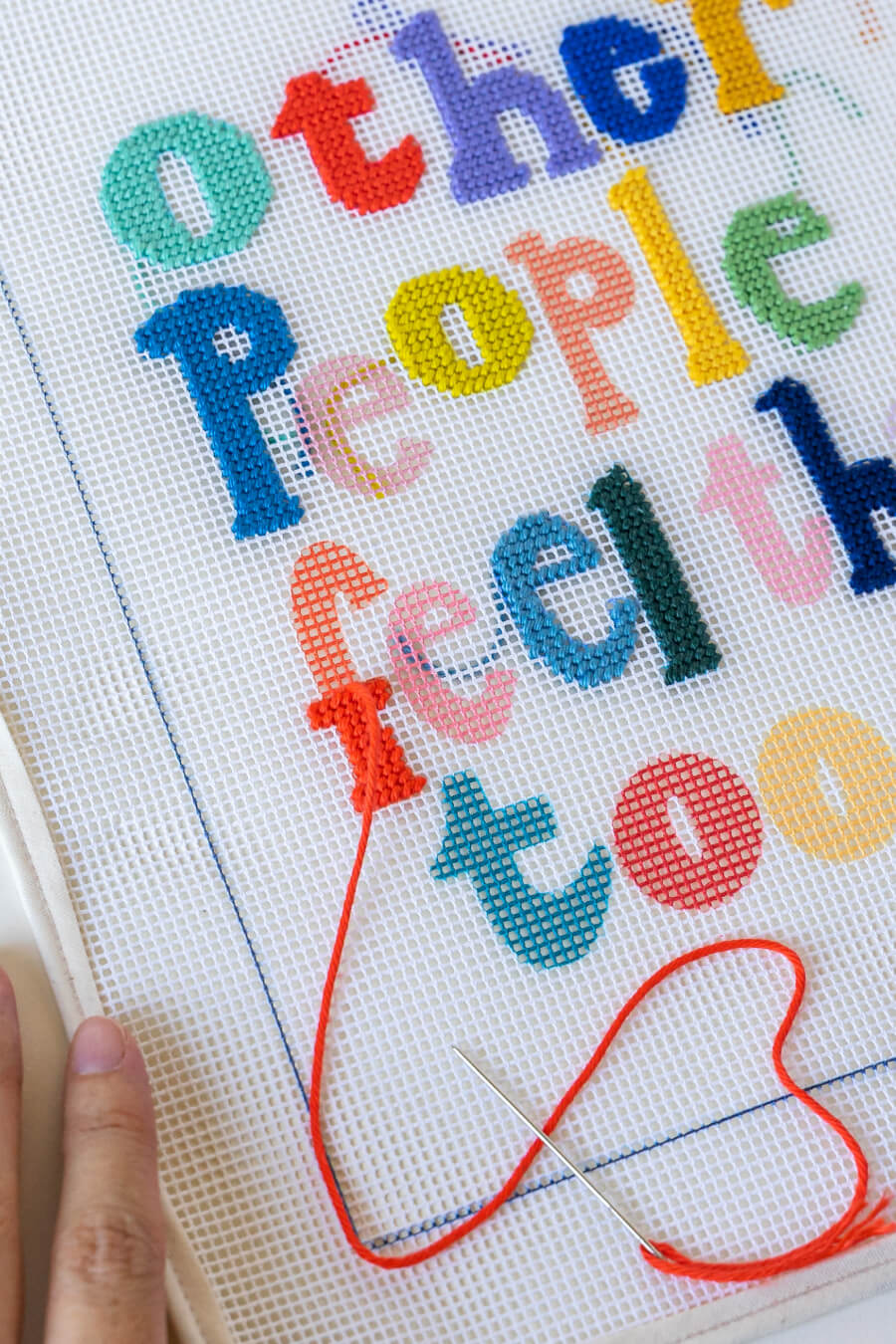 Mental health-themed needlepoint kits