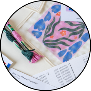 Floral vase needlepoint kit by Unwind Studio
