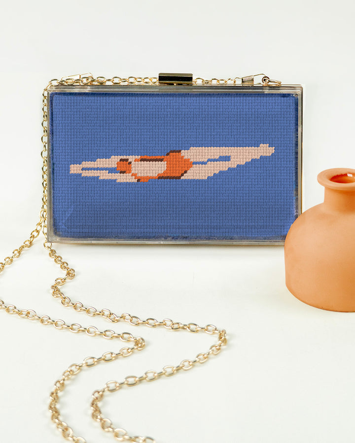 Diver Needlepoint Kit for Clutch Insert
