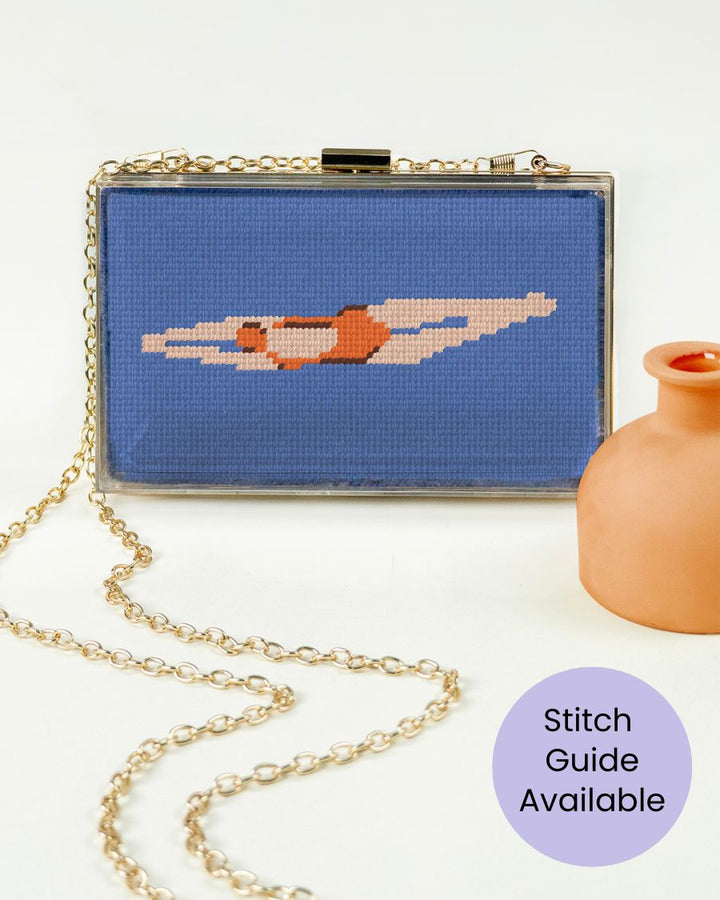 Diver Needlepoint Kit for Clutch Insert