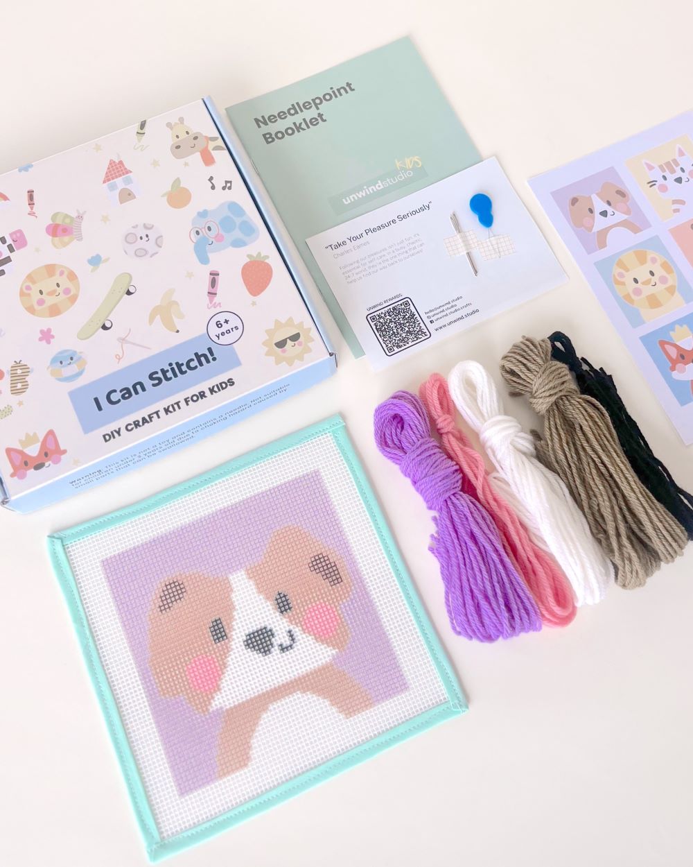 Dog Needlepoint Kit for Kids