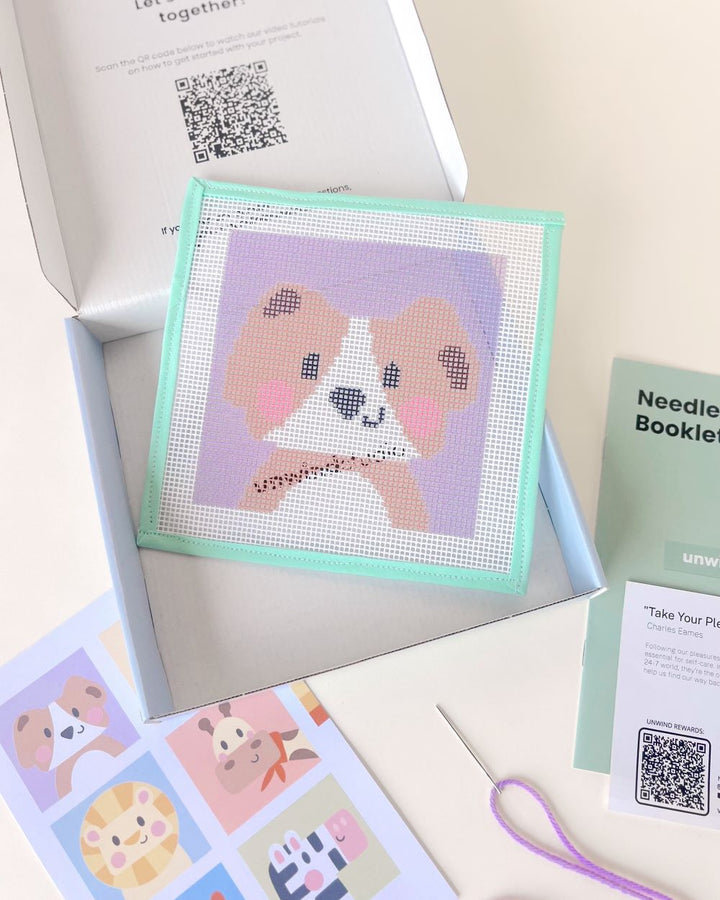 Dog Needlepoint Kit for Kids