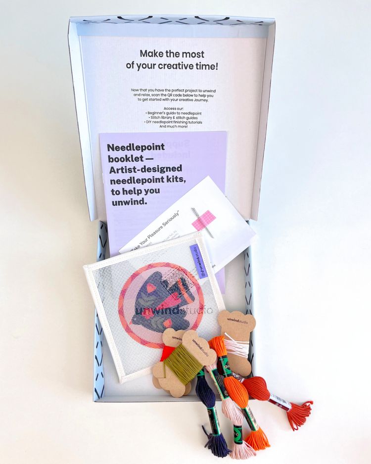 Dusk Folk Bird Needlepoint Ornament Kit