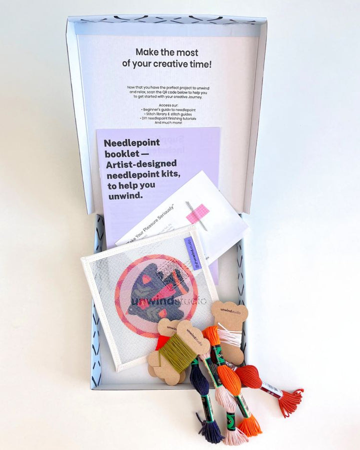 Dusk Folk Bird Needlepoint Ornament Kit
