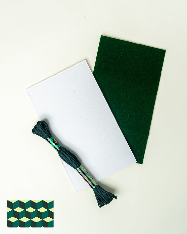 Tumbling Blocks V2: Needlepoint Counted Kit for Clutch Insert
