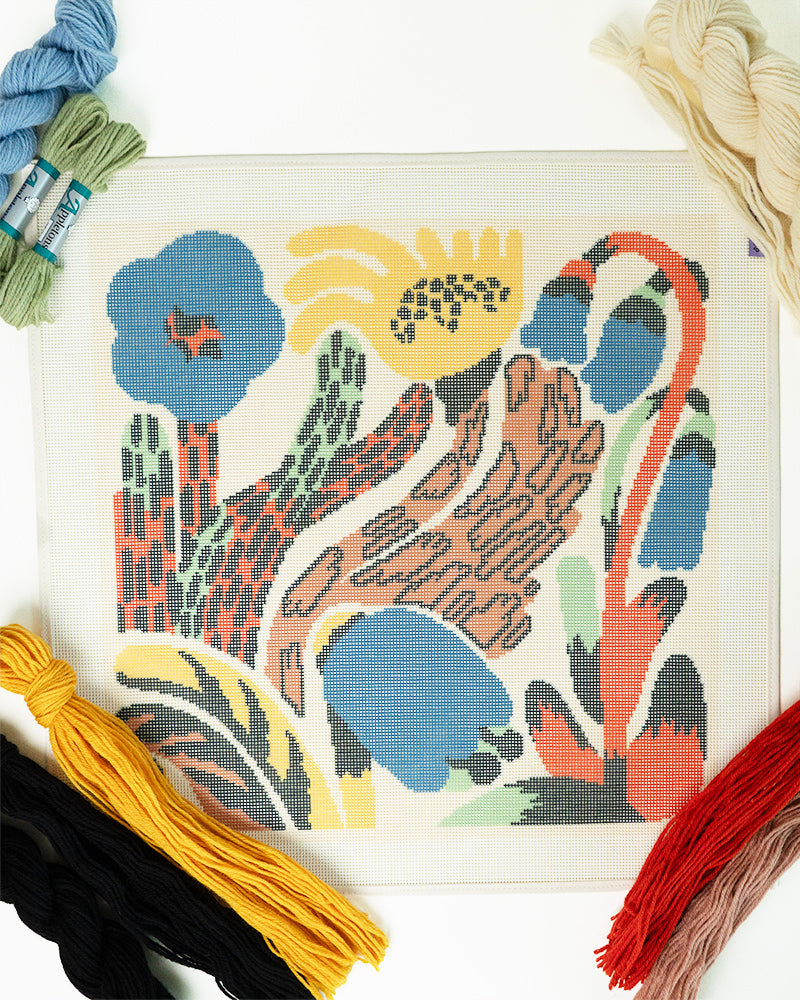 Flowerbed Needlepoint Cushion Kit (Pre-Order)