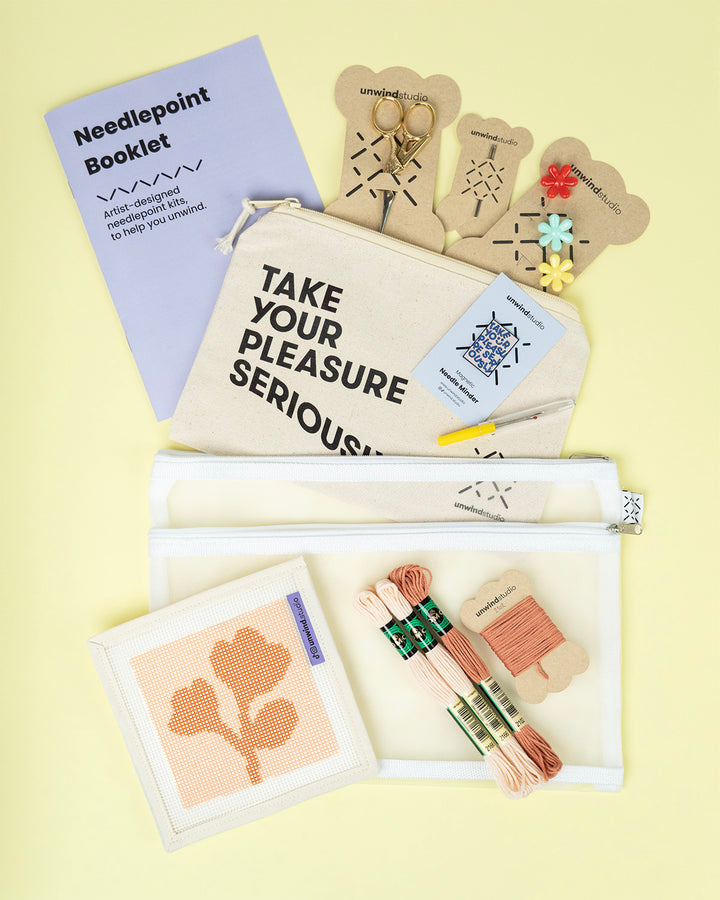 NEEDLEPOINT STARTER KIT Flower Sisters
