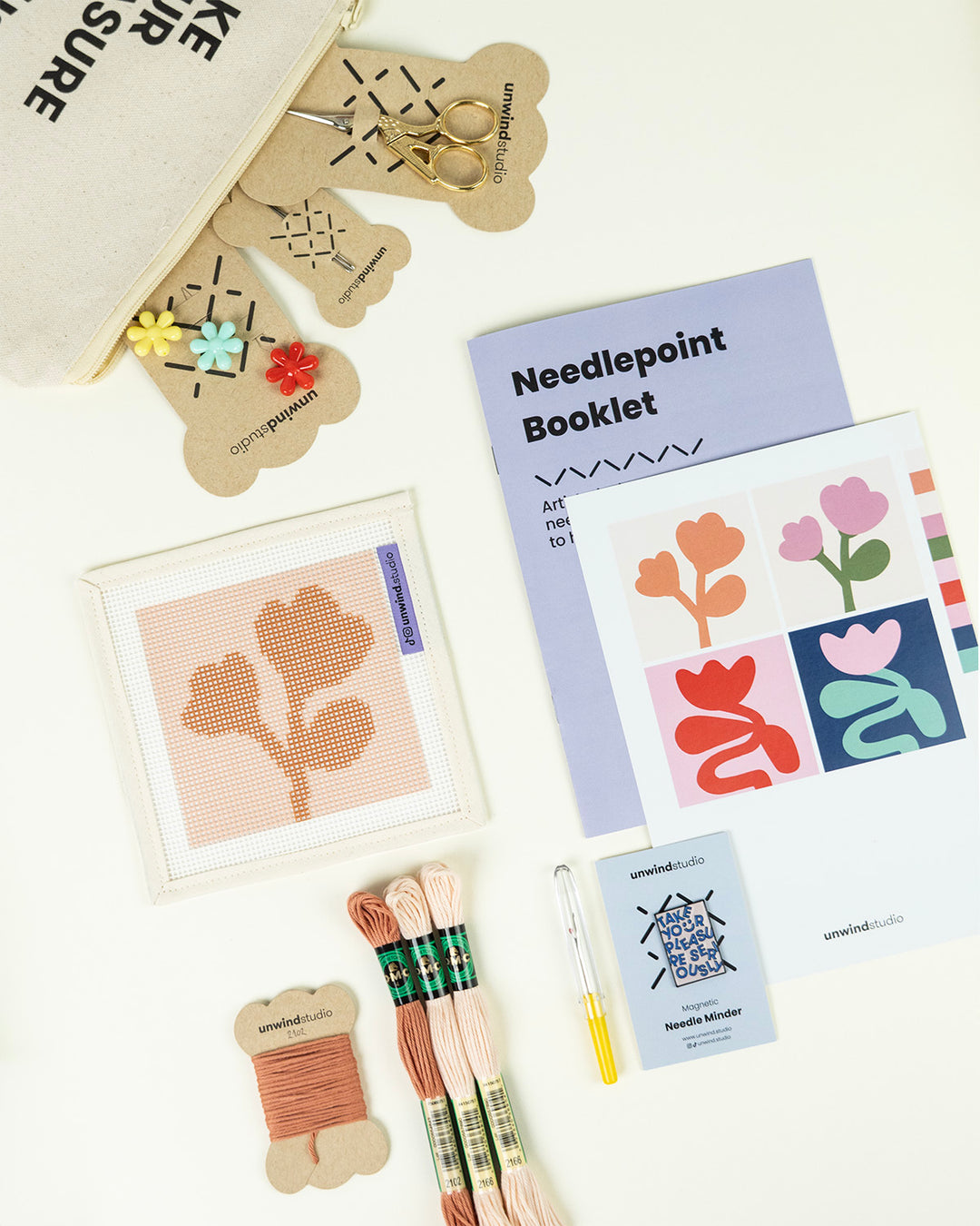 NEEDLEPOINT STARTER KIT Flower Sisters
