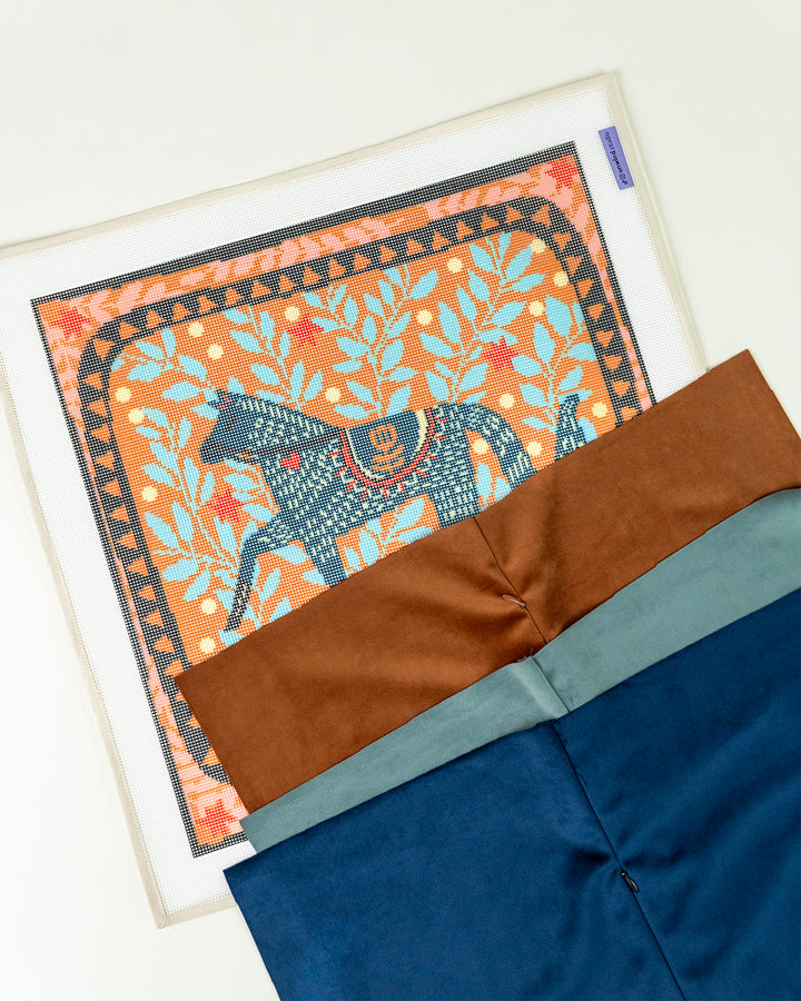 Canevas de coussin Cheval folklorique