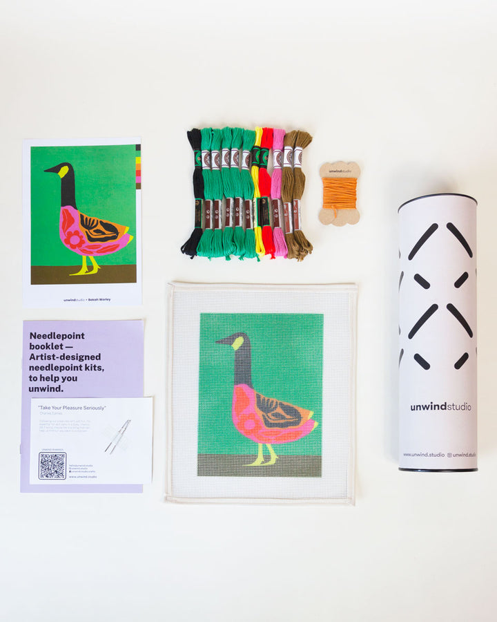 Folk Goose Needlepoint Kit by Unwind Studio