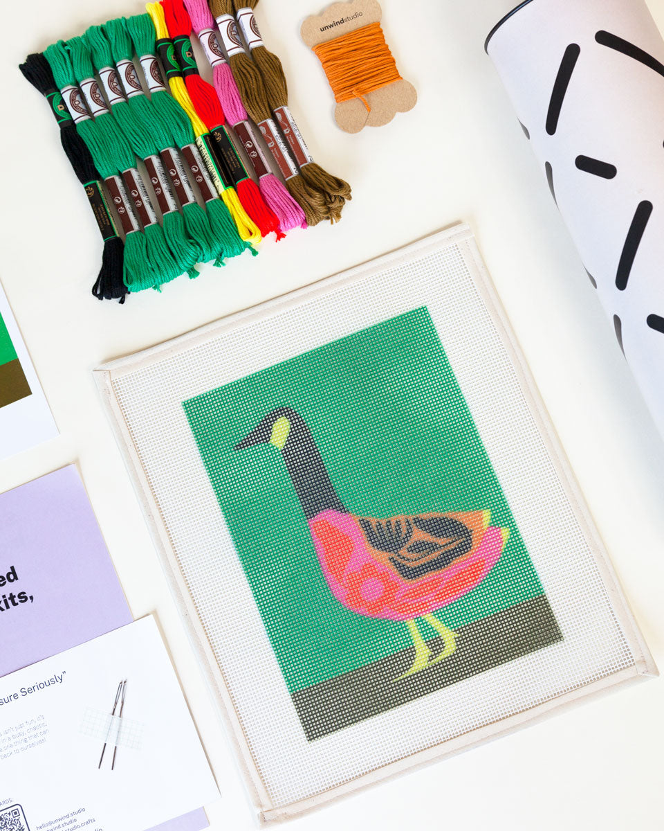 Folk Goose Needlepoint Kit by Unwind Studio