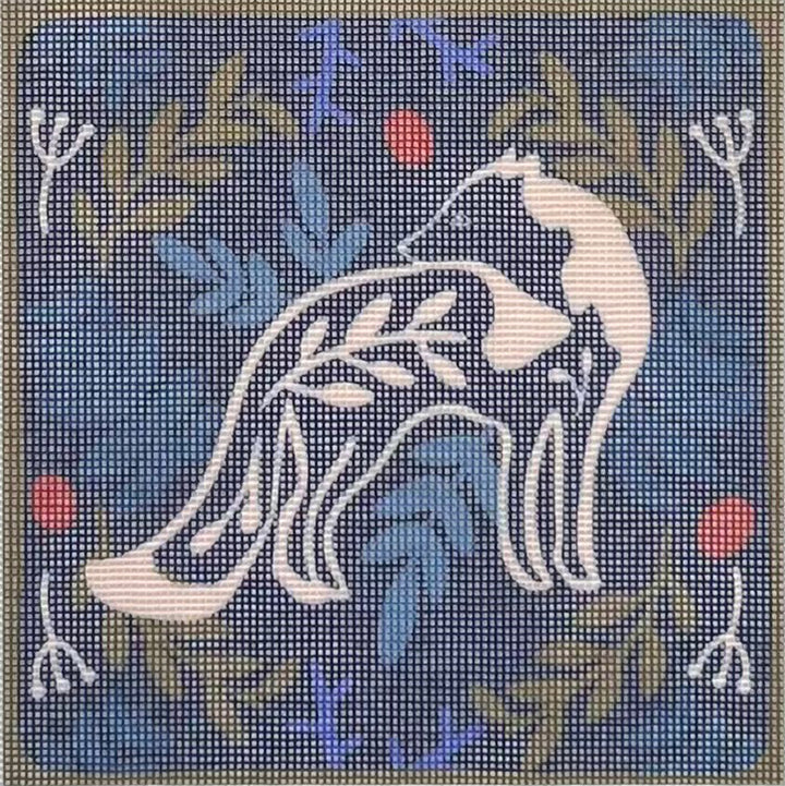 Fox in Autumnal Leaves Square Needlepoint Kit