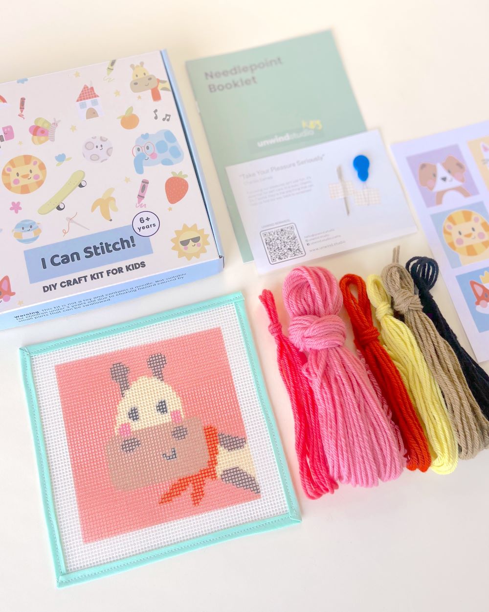 Giraffe Needlepoint Kit for Kids