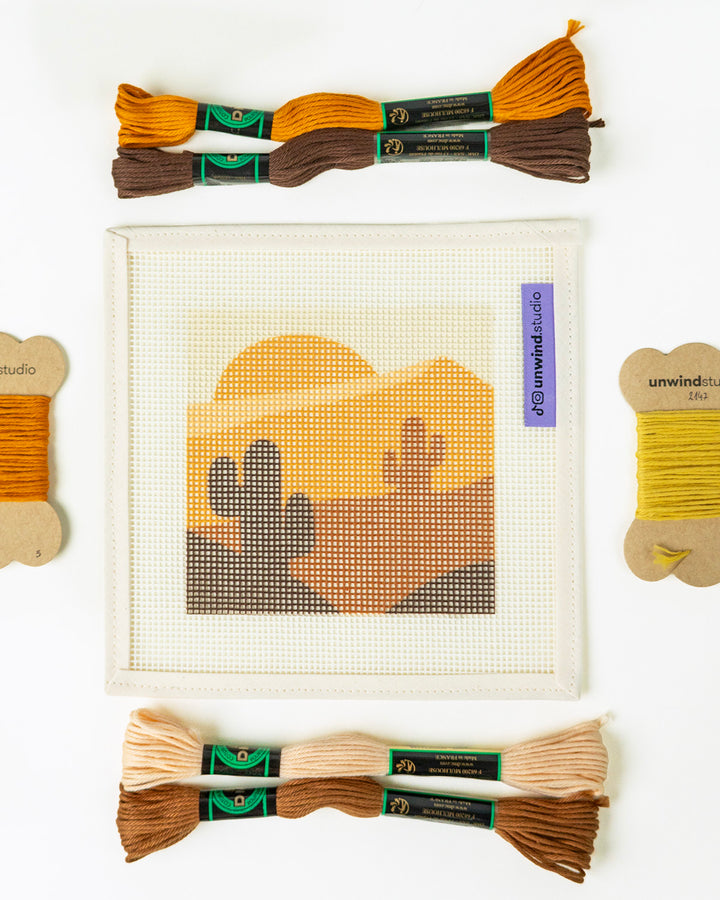 Gold Desert Coaster- Canva and threads 