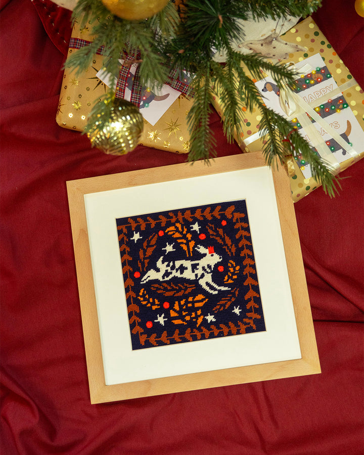 Hares running in the Night Needlepoint Kit