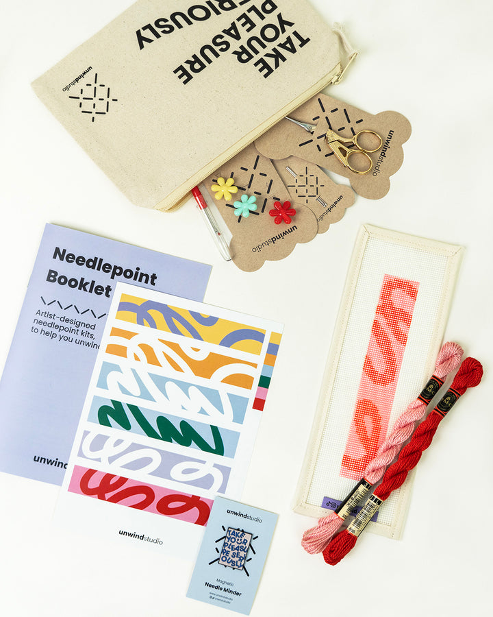 NEEDLEPOINT STARTER KIT Heartbeat Key Fob