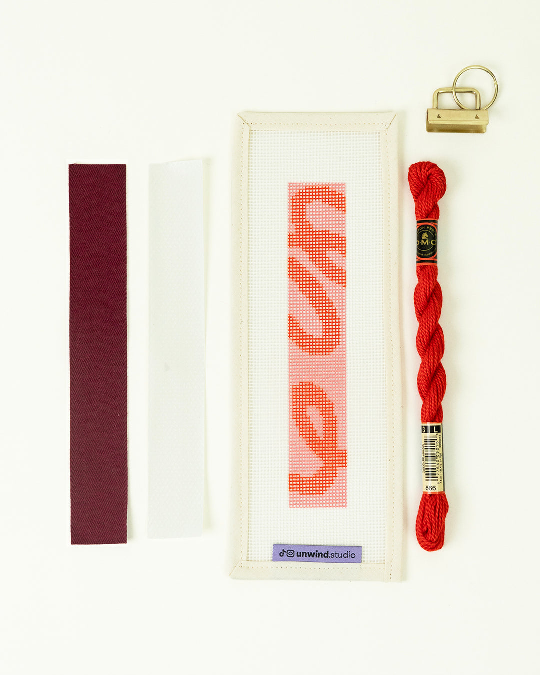 NEEDLEPOINT STARTER KIT Heartbeat Key Fob