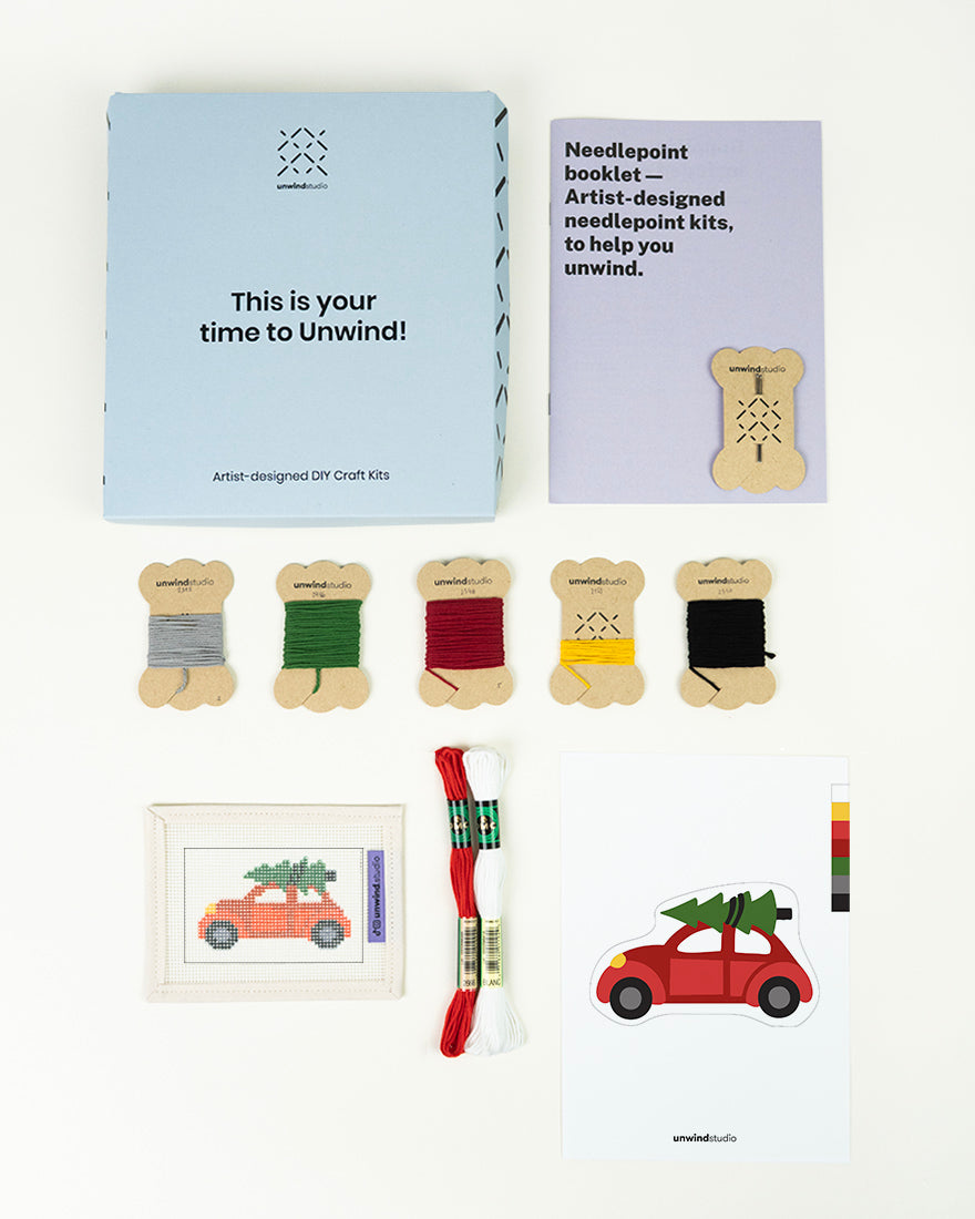 Holiday Roadtrip Needlepoint Ornament Kit