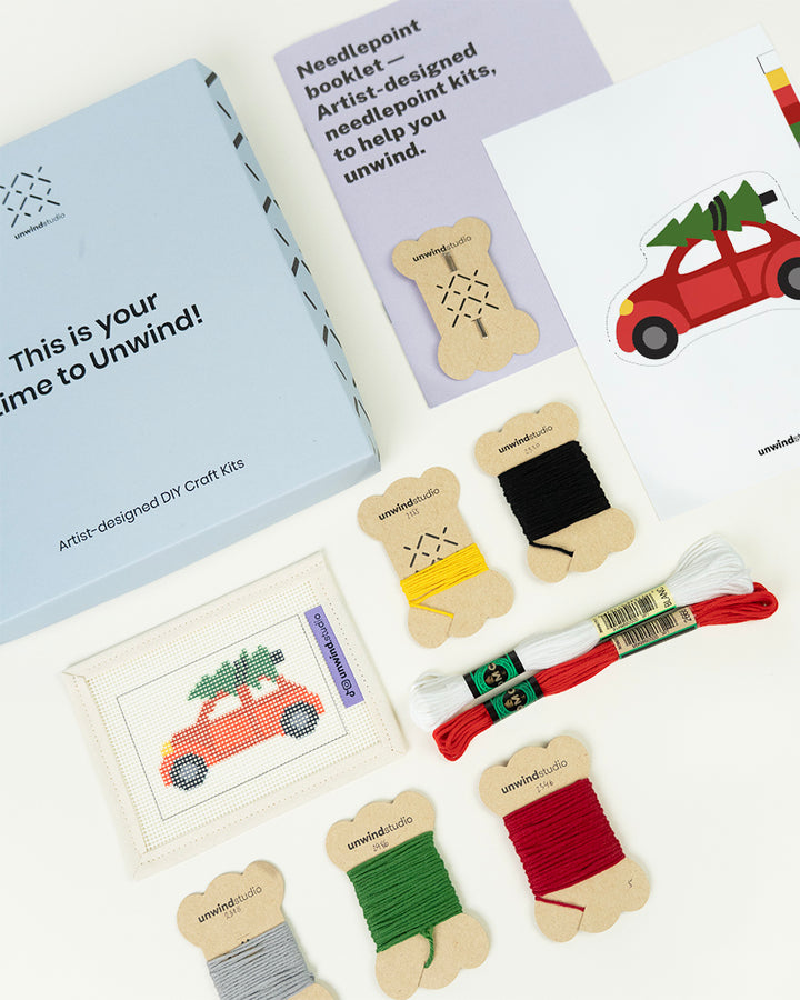 Holiday Roadtrip Needlepoint Ornament Kit