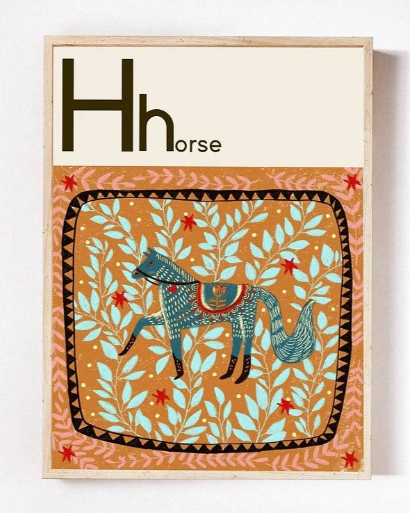 Folk Horse Needlepoint Cushion Kit by Unwind Studio