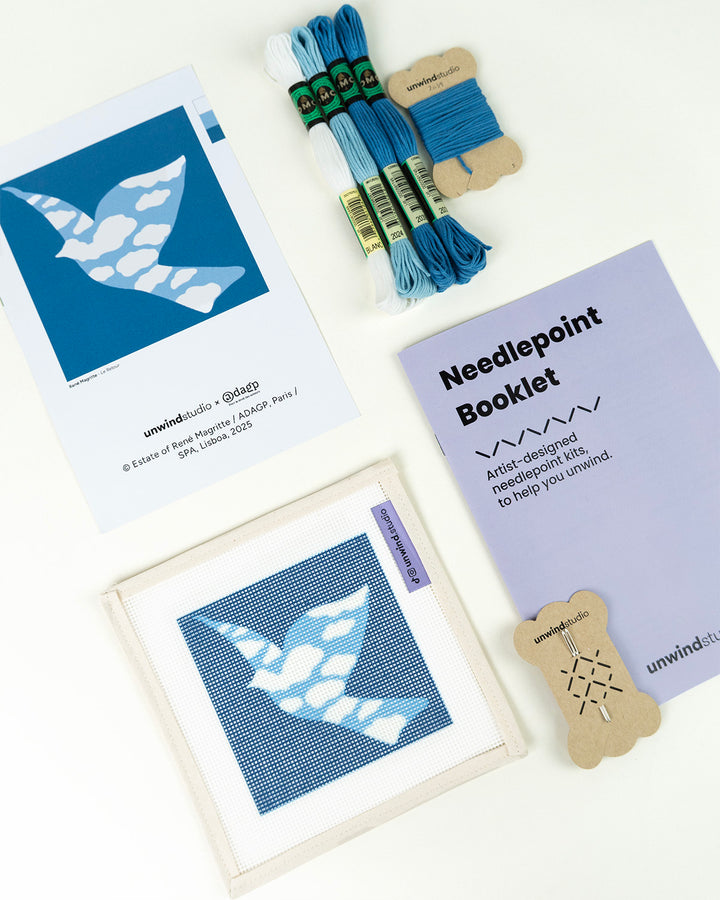 René Magritte “Le Retour” Coaster Needlepoint Kit